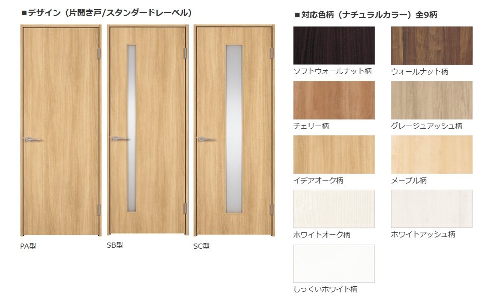 簡易遮音ドアのデザインと色